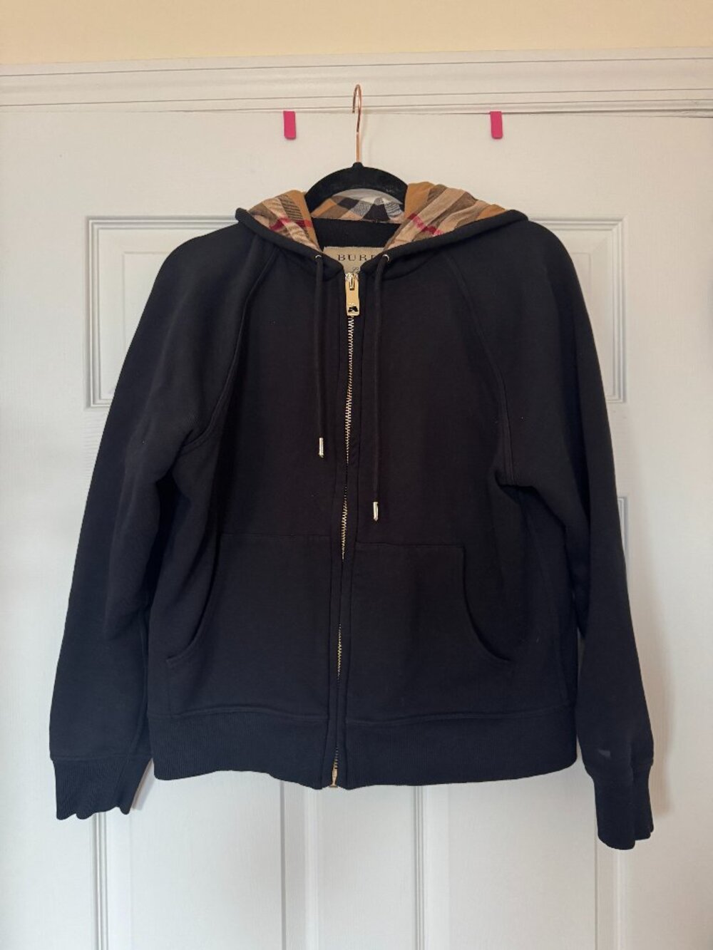 Burberry Black Zip Up Hoodie Women's XL